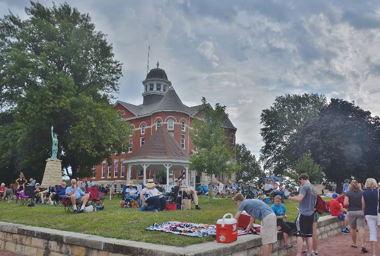 lawn-covered with people